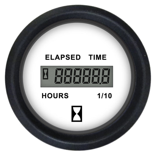 Faria Euro White 2" Hourmeter (Digital) [12913] | Gauges by Faria Beede Instruments 