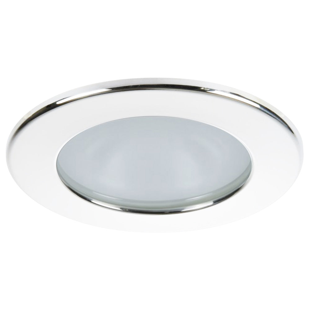 Quick Kai XP Downlight LED - 4W, IP66, Screw Mounted - Round White Bezel, Round Warm White Light