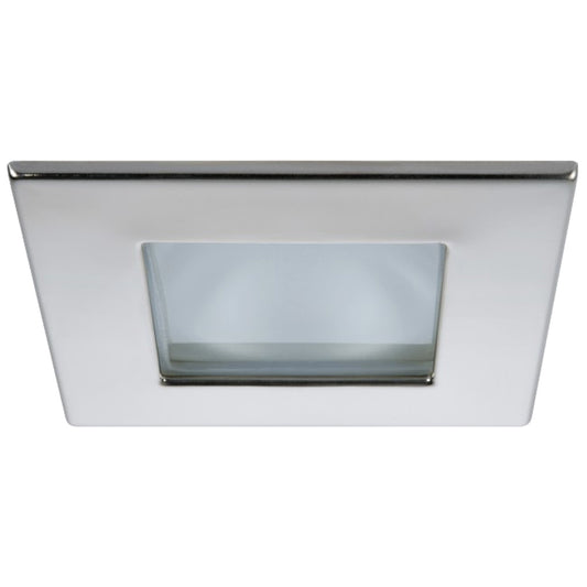 Quick Marina XP Downlight LED - 4W, IP66, Screw Mounted - Square Stainless Bezel, Round Daylight Light