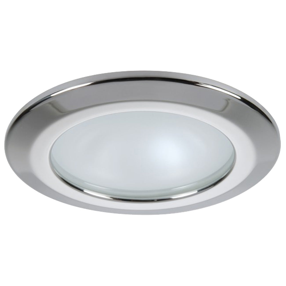 Quick Kor XP Downlight LED - 4W, IP66, Spring Mounted - Round Stainless Bezel, Round Warm White Light