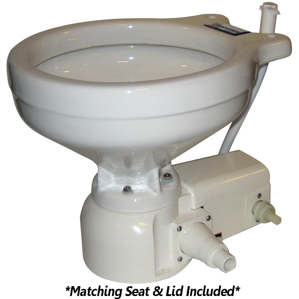 Raritan Sea Era Toilet - Marine Size - Freshwater Solenoid - Straight  90 Discharge - Smart Toilet Control - 12v [162MF012] | Marine Sanitation by Raritan 