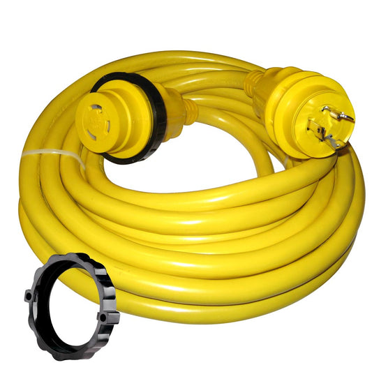 Marinco 30 Amp Power Cord Plus Cordset - 35' - Yellow [35SPP] | Shore Power by Marinco 