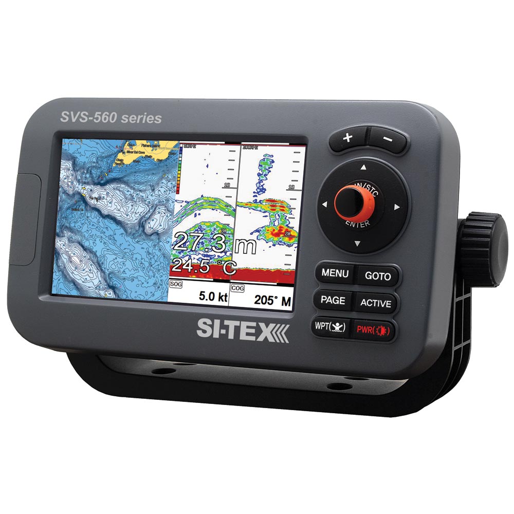 SI-TEX SVS-560CF-E Chartplotter - 5" Color Screen w/External GPS & Navionics+ Flexible Coverage [SVS-560CF-E] | GPS - Fishfinder Combos by SI-TEX 