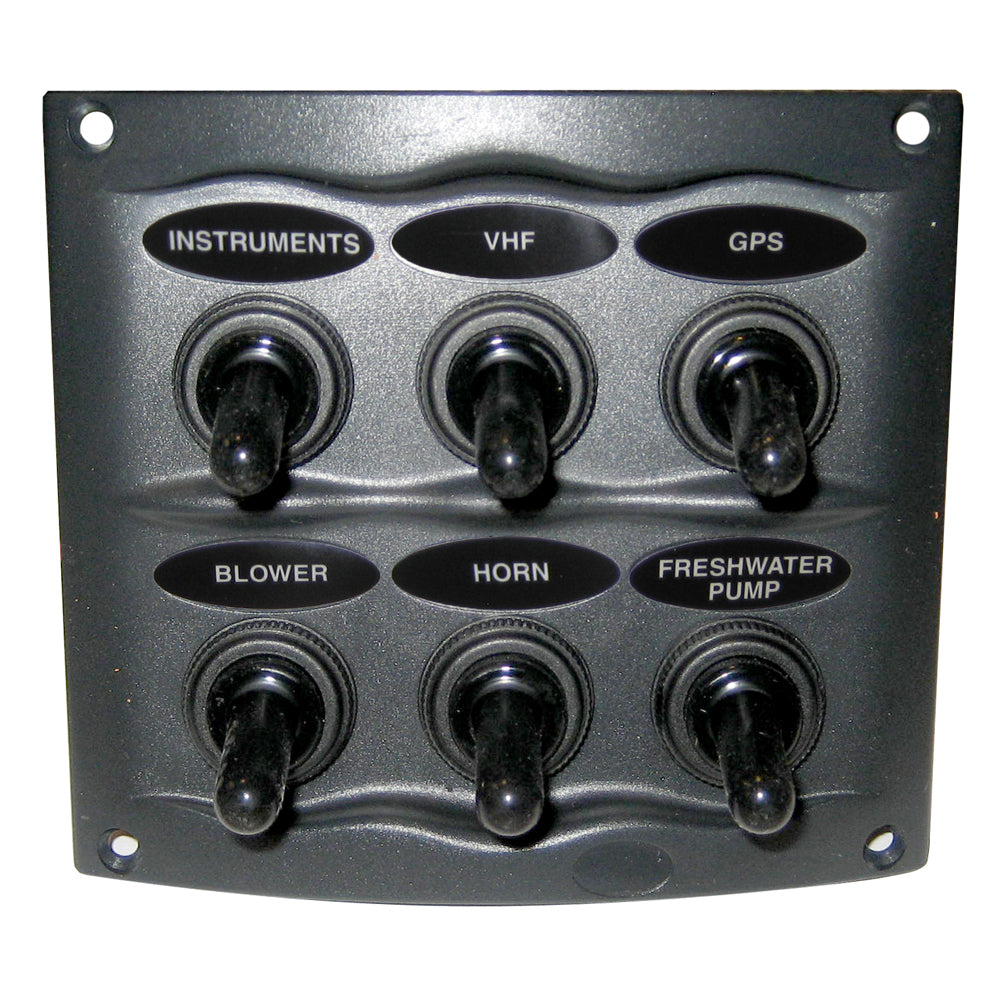 Marinco Waterproof Panel - 6 Switches - Grey [900-6WP] | Electrical Panels by Marinco 