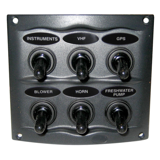 Marinco Waterproof Panel - 6 Switches - Grey [900-6WP] | Electrical Panels by Marinco 