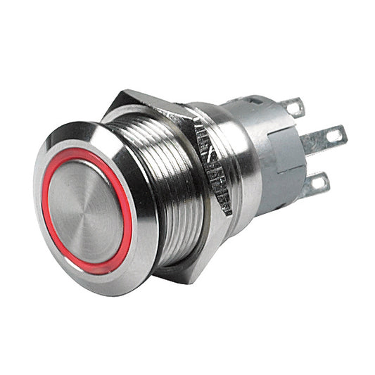 Marinco Push-Button Switch - 12V Momentary (On)/Off - Red LED [80-511-0002-01] | Switches & Accessories by Marinco 