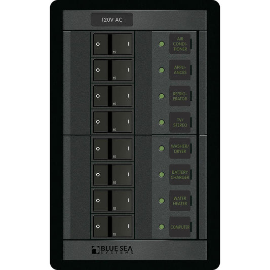 Blue Sea 1228 120V AC 8 Position [1228] | Electrical Panels by Blue Sea Systems 