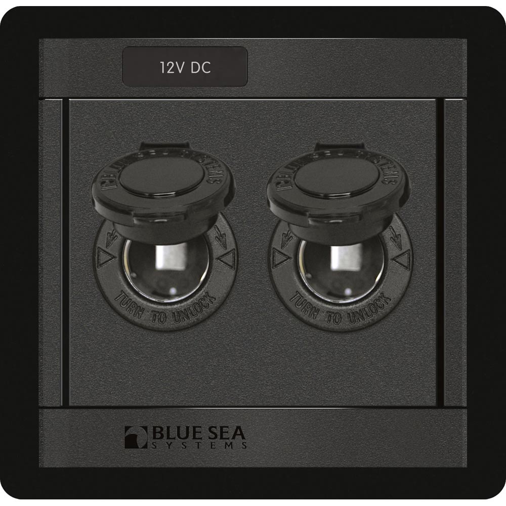 Blue Sea 1472 DC 12V Socket Panel [1472] | Electrical Panels by Blue Sea Systems 
