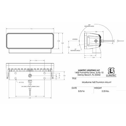 Lumitec Maxillume h60 - Trunnion Mount Flood Light - White Dimming - White Housing [101334] | Flood/Spreader Lights by Lumitec 