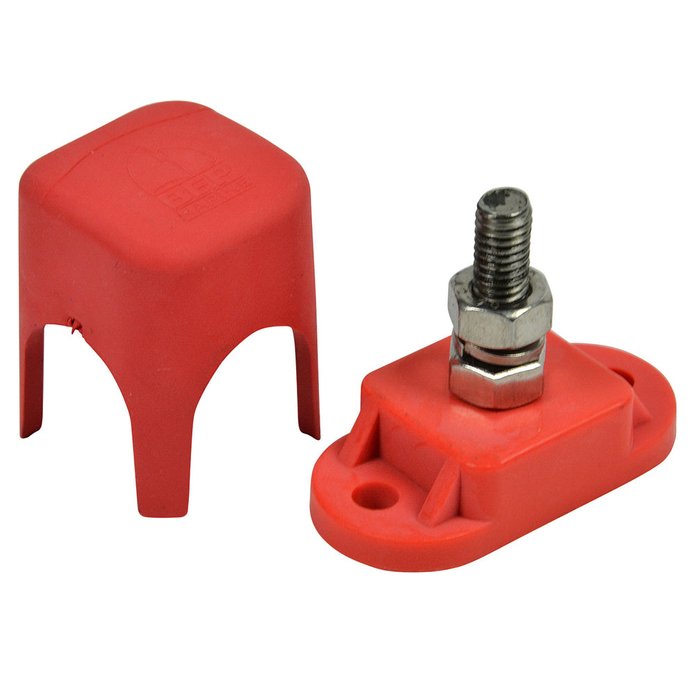 BEP Pro Installer Single Insulated Distribution Stud - 1/4" - Positive [IS-6MM-1R/DSP] | Busbars, Connectors & Insulators by BEP Marine 