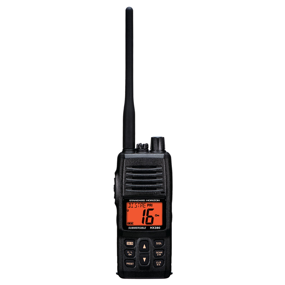 Standard Horizon HX380 5W Commercial Grade Submersible IPX-7 Handheld VHF Radio w/LMR Channels [HX380] | VHF - Handheld by Standard Horizon 