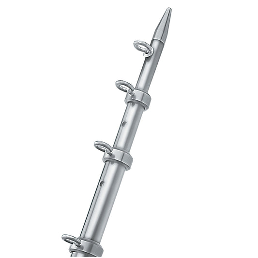 TACO 12' Silver/Silver Center Rigger Pole - 1-1/8" Diameter [OC-0432VEL116] | Outriggers by TACO Marine 