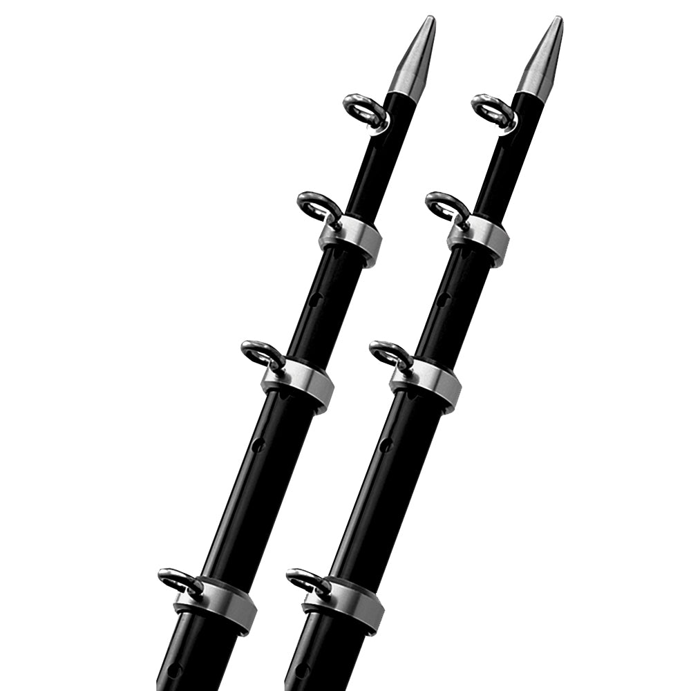 TACO 15' Black/Silver Outrigger Poles - 1-1/8" Diameter [OT-0442BKA15] | Outriggers by TACO Marine 