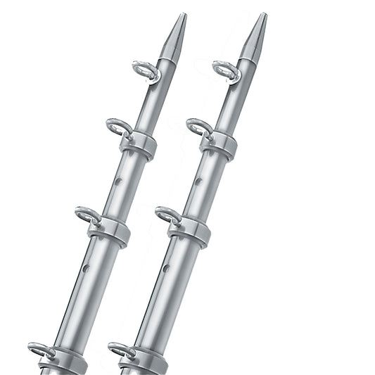 TACO 15' Silver/Silver Outrigger Poles - 1-1/8" Diameter [OT-0442VEL15] | Outriggers by TACO Marine 