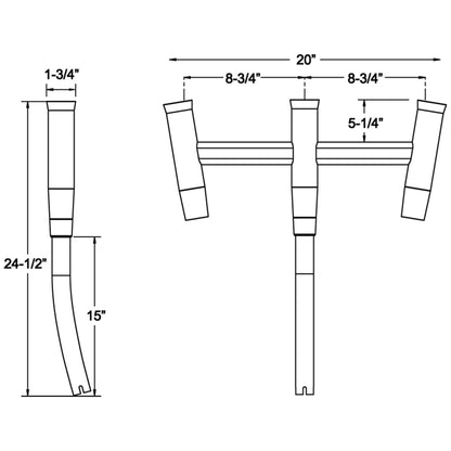 TACO Kite Fishing 3-Rod Cluster [F31-0770BSA-1] | Rod Holders by TACO Marine 