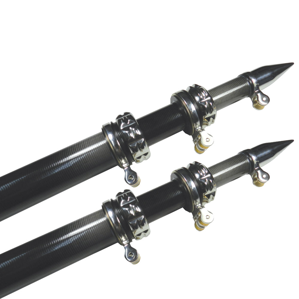 TACO 16' Carbon Fiber Outrigger Poles - Pair - Black [OT-3160CF] | Outriggers by TACO Marine 