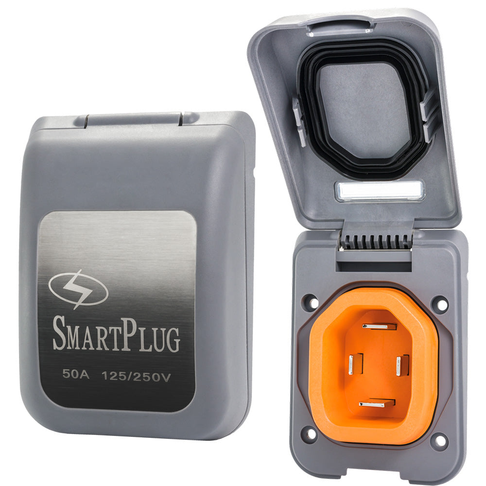 SmartPlug 50 AMP Male Non-Metallic Inlet Cover - Grey [BM50PG] | Accessories by SmartPlug 