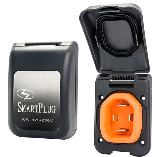 SmartPlug 50 AMP Male Non-Metallic Inlet Cover - Black [BM50PB] | Accessories by SmartPlug 