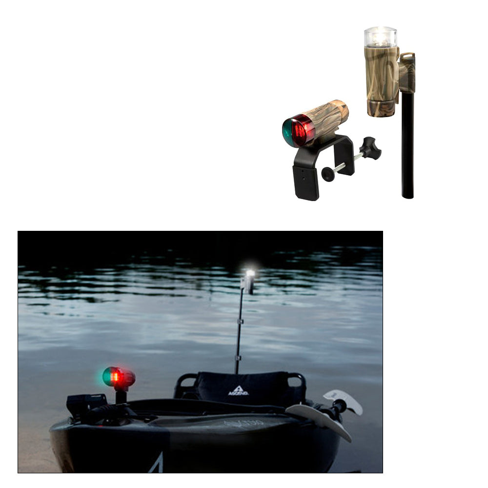 Attwood PaddleSport Portable Navigation Light Kit - C-Clamp, Screw Down or Adhesive Pad - RealTree Max-4 Camo [14195-7] | Navigation Lights by Attwood Marine 