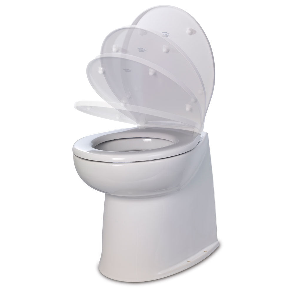 Jabsco 17" Deluxe Flush Fresh Water Electric Toilet w/Soft Close Lid - 12V [58040-3012] | Marine Sanitation by Jabsco 