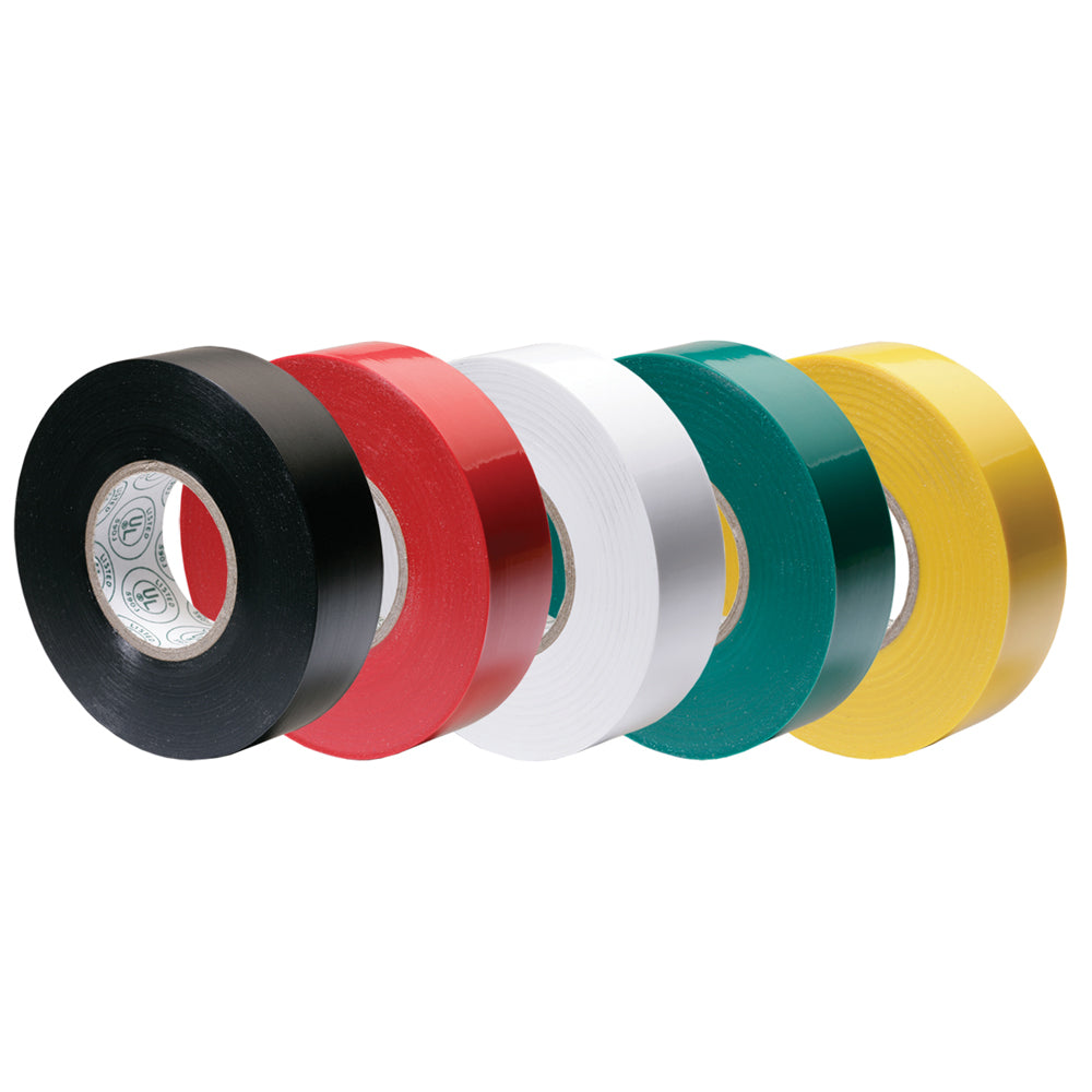 Ancor Premium Assorted Electrical Tape - 1/2" x 20' - Black / Red / White / Green / Yellow [339066] | Wire Management by Ancor 