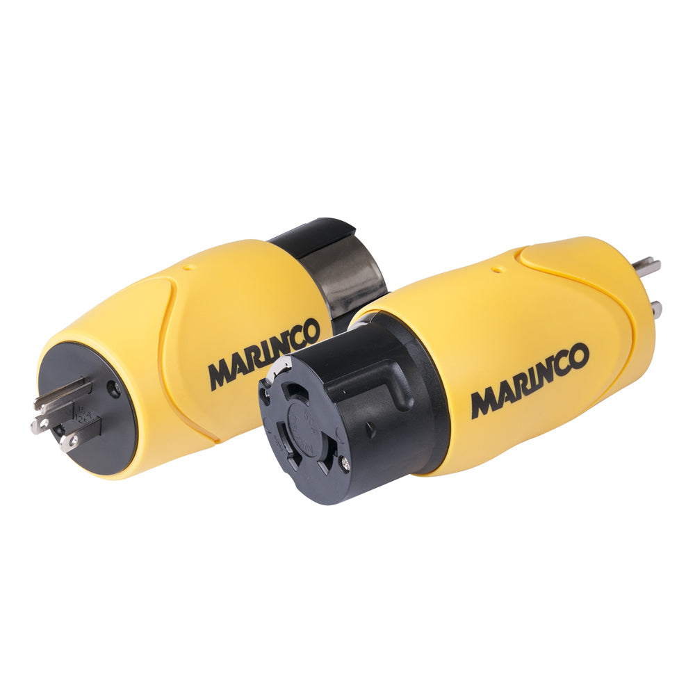 Marinco Straight Adapter - 15A Male Straight Blade to 50A 125/250V Female Locking [S15-504] | Shore Power by Marinco 