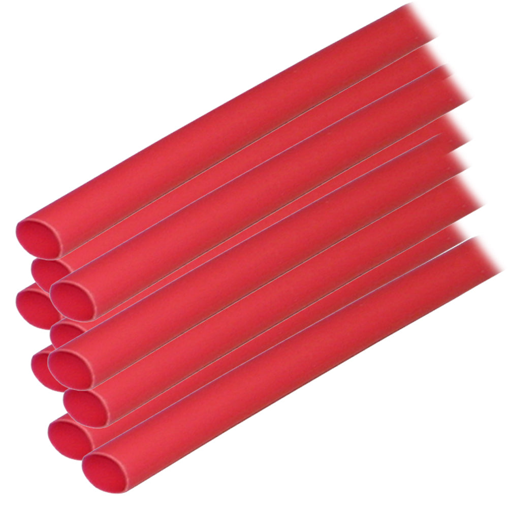 Ancor Adhesive Lined Heat Shrink Tubing (ALT) - 1/4" x 6" - 10-Pack - Red [303606] | Wire Management by Ancor 