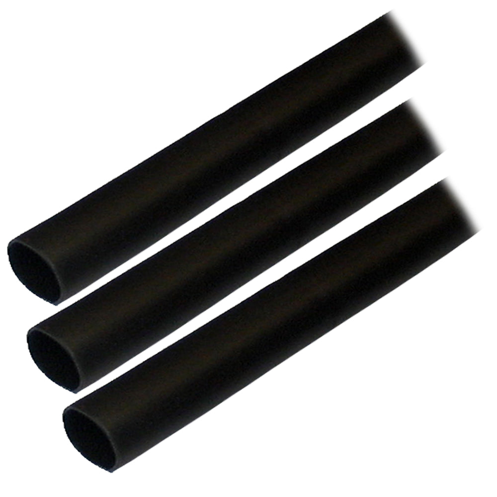 Ancor Adhesive Lined Heat Shrink Tubing (ALT) - 1/2" x 3" - 3-Pack - Black [305103] | Wire Management by Ancor 