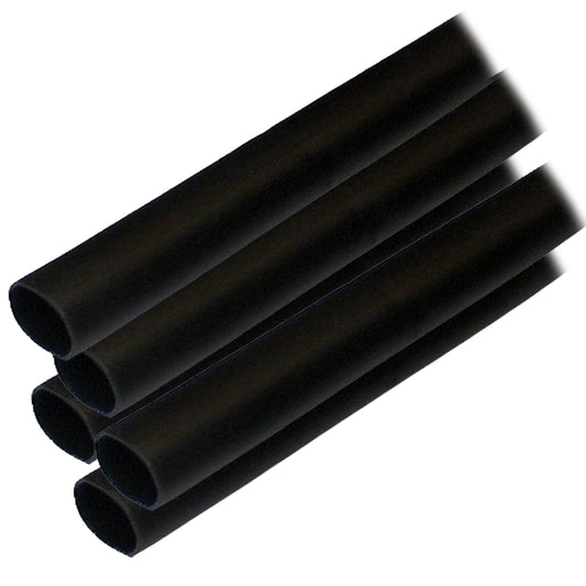 Ancor Adhesive Lined Heat Shrink Tubing (ALT) - 1/2" x 6" - 5-Pack - Black [305106] | Wire Management by Ancor 