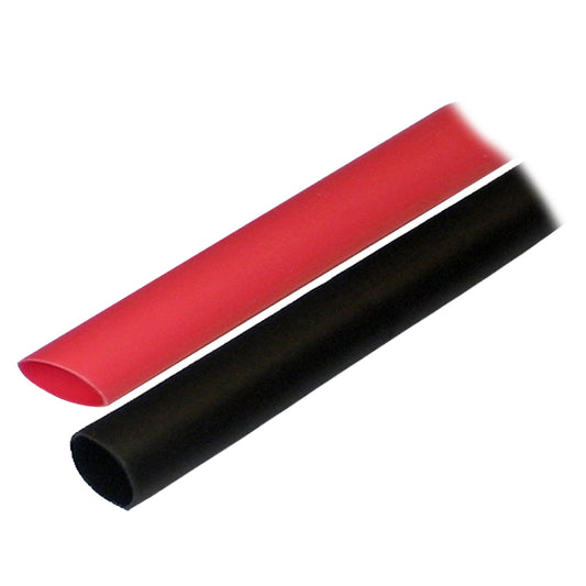 Ancor Adhesive Lined Heat Shrink Tubing (ALT) - 1/2" x 3" - 2-Pack - Black/Red [305602] | Wire Management by Ancor 