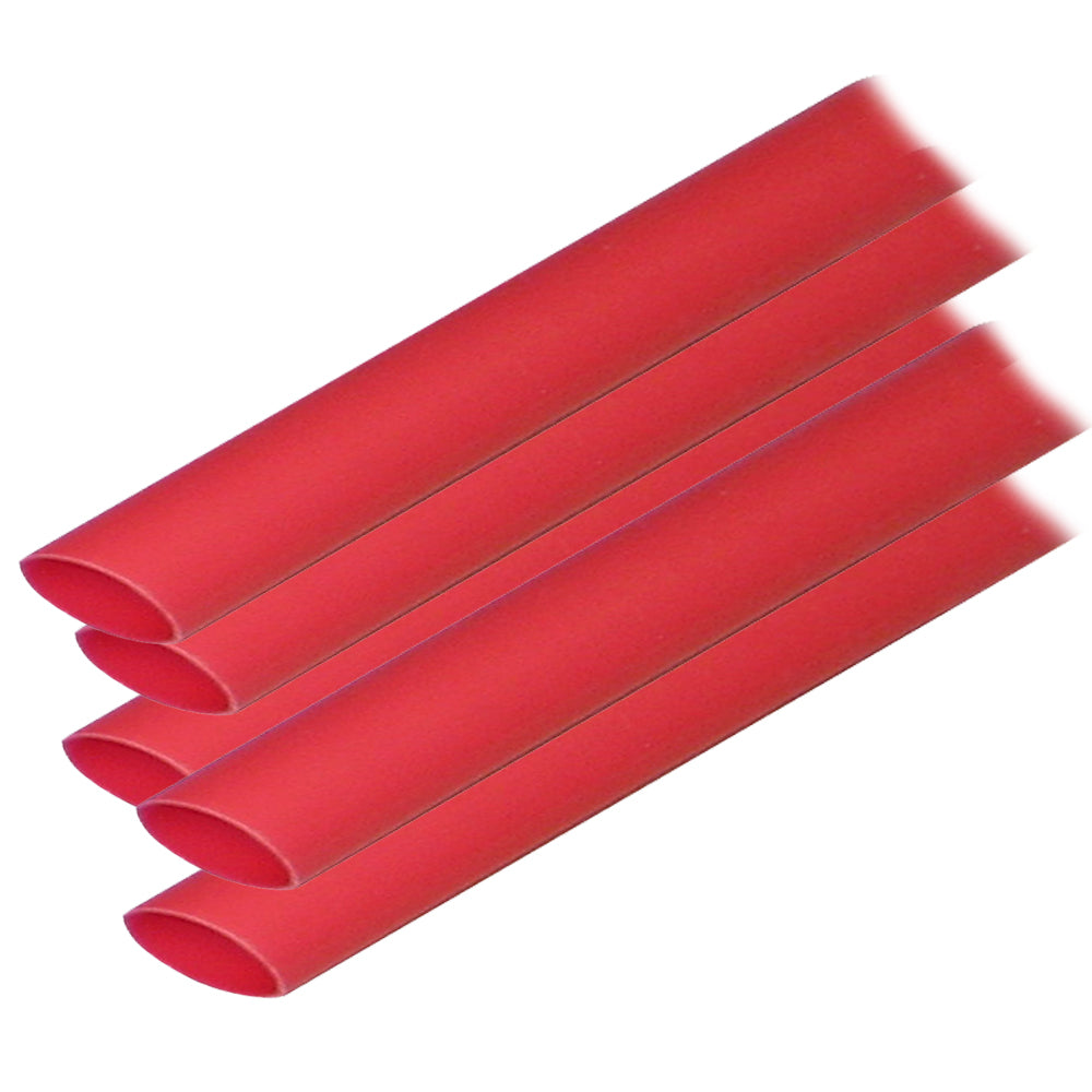 Ancor Adhesive Lined Heat Shrink Tubing (ALT) - 1/2" x 12" - 5-Pack - Red [305624] | Wire Management by Ancor 