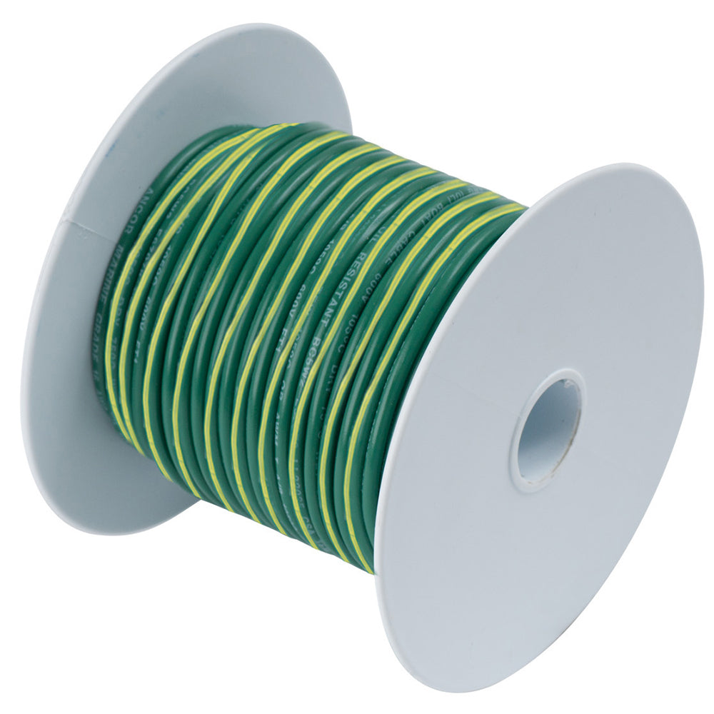 Ancor Green w/Yellow Stripe 10 AWG Tinned Copper Wire - 25' [109302] | Wire by Ancor 