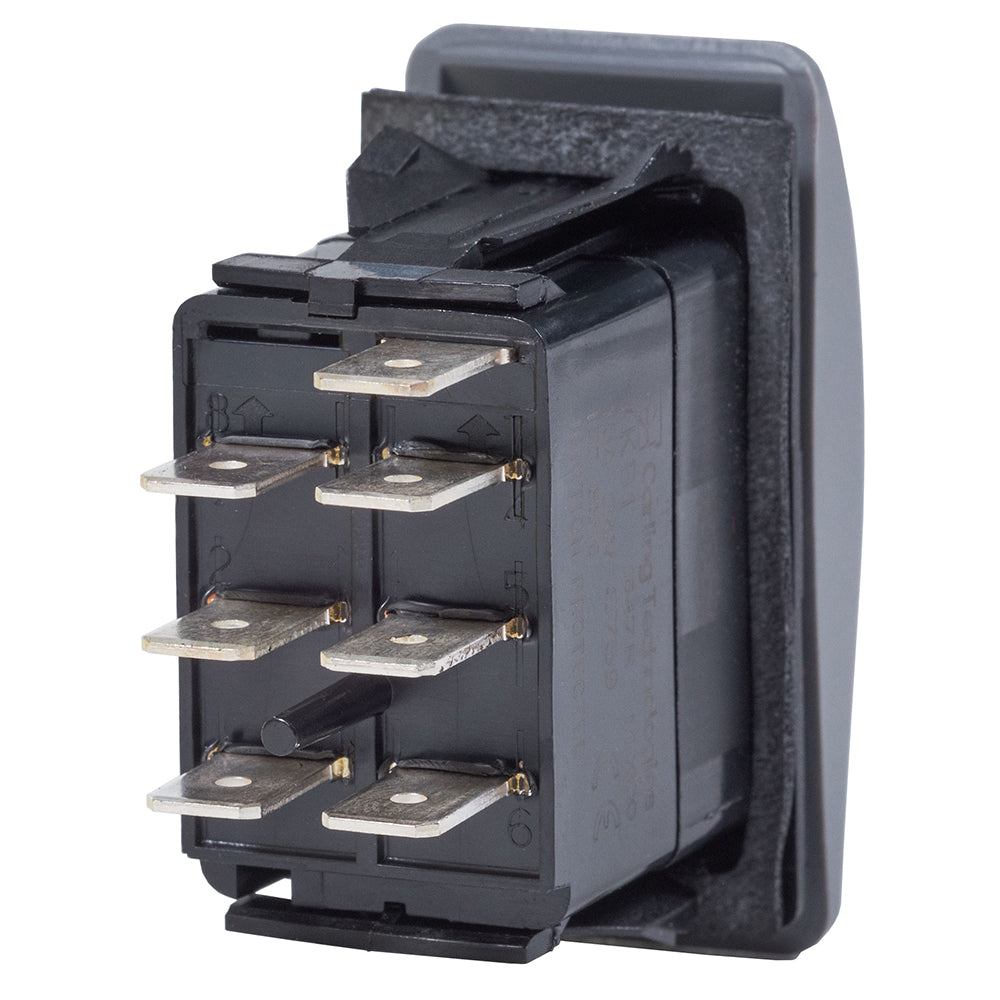 Blue Sea 7937 Contura II Switch DPDT Black - (ON)-OFF-ON [7937] | Switches & Accessories by Blue Sea Systems 