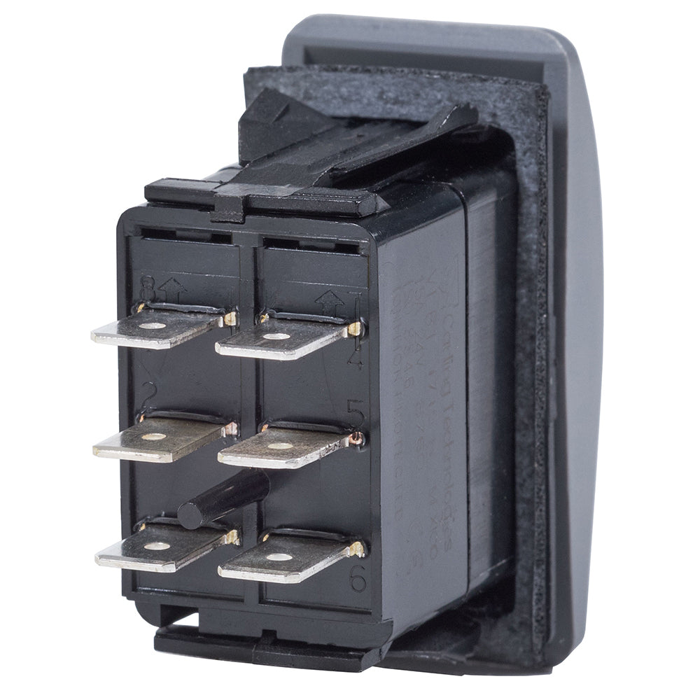 Blue Sea 7938 Contura II Switch DPDT Black - (ON)-OFF-(ON) [7938] | Switches & Accessories by Blue Sea Systems 