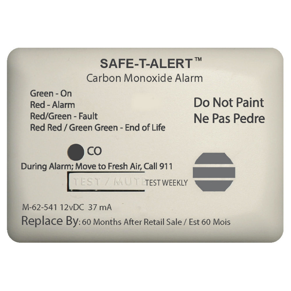 Safe-T-Alert 62 Series Carbon Monoxide Alarm - 12V - 62-541-Marine Surface Mount - White [62-541-MARINE] | Fume Detectors by Safe-T-Alert 