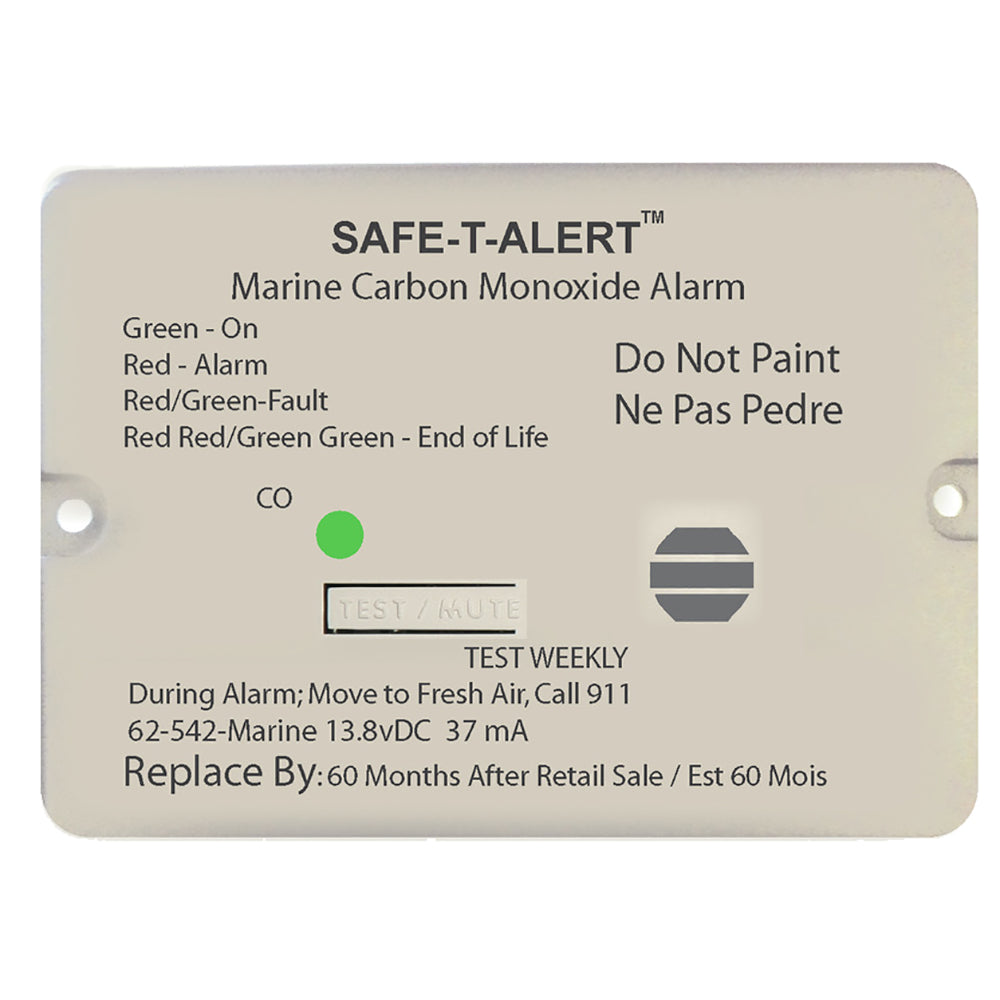 Safe-T-Alert 62 Series Carbon Monoxide Alarm - 12V - 62-542-Marine - Flush Mount - White [62-542-MARINE] | Fume Detectors by Safe-T-Alert 