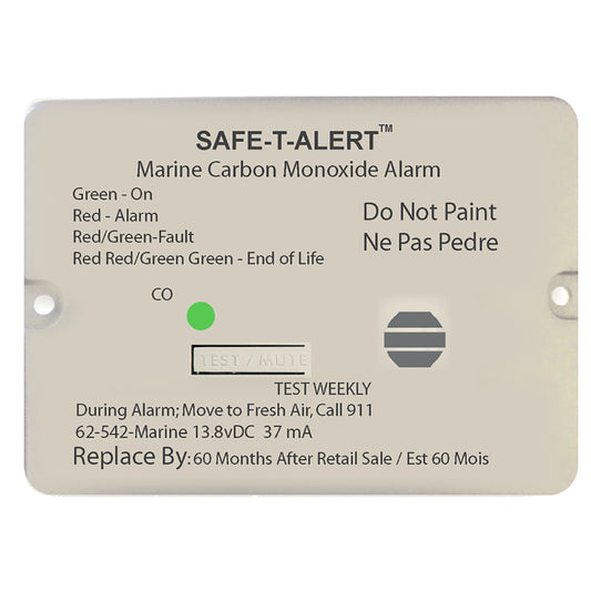 Safe-T-Alert 62 Series Carbon Monoxide Alarm - 12V - 62-542-Marine - Flush Mount - White [62-542-MARINE] | Fume Detectors by Safe-T-Alert 