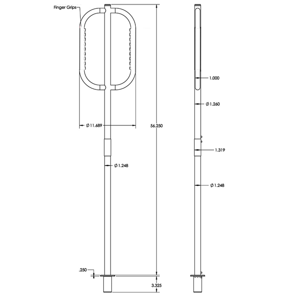 TACO "Come On Board" Handle - Fixed Base Mount [F16-0800-1] | Docking Accessories by TACO Marine 