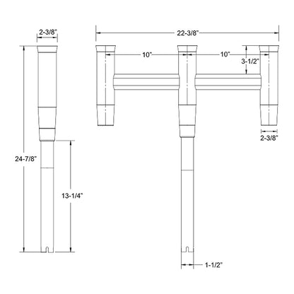 TACO Deluxe Trident Rod Holder Cluster Straight