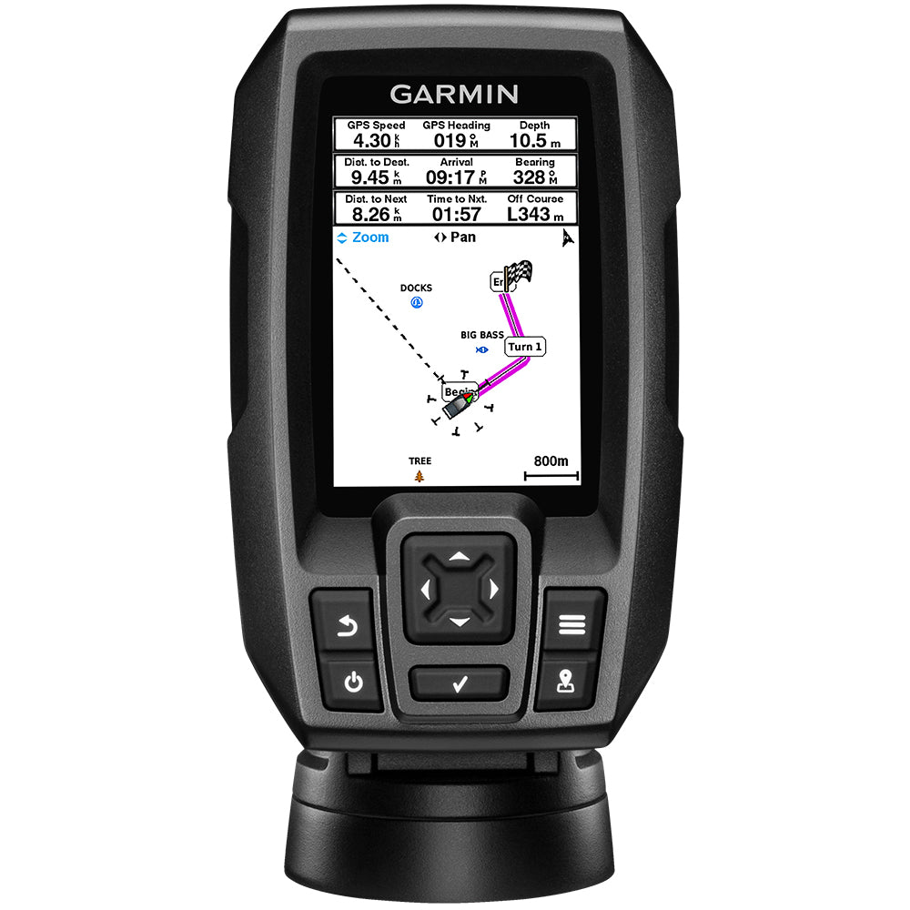 Garmin STRIKER 4 Fishfinder Worldwide Version w/77/200kHz - 4-Pin Transducer w/Transom & Trolling Motor Mounts [010-01550-01] | Fishfinder Only by Garmin 