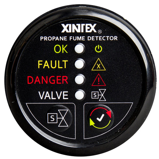 Fireboy-Xintex Propane Fume Detector w/Plastic Sensor  Solenoid Valve - Black Bezel Display [P-1BS-R] | Fume Detectors by Fireboy-Xintex 