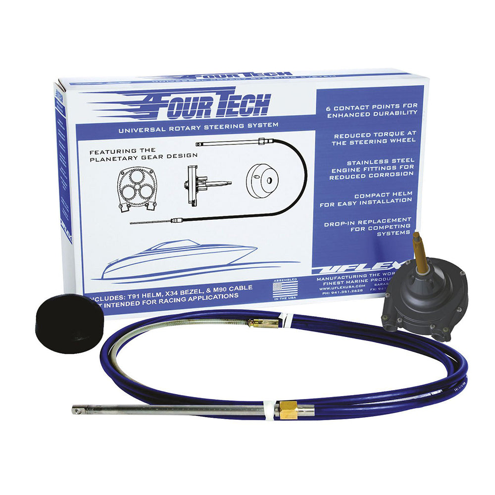 Uflex Fourtech 12' Mach Rotary Steering System w/Helm, Bezel & Cable [FOURTECH12] | Steering Systems by Uflex USA 