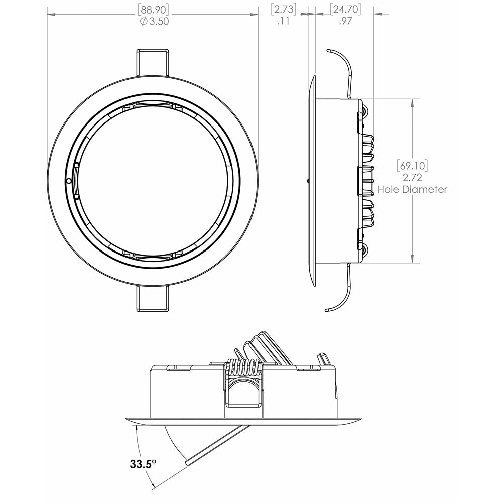 Lumitec Mirage Positionable Down Light - Spectrum RGBW Dimming - Polished Bezel [115117] | Dome/Down Lights by Lumitec 