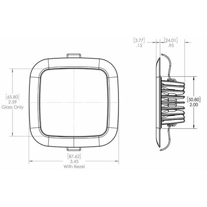 Lumitec Square Mirage Down Light - Spectrum RGBW Dimming - Polished Bezel [116117] | Dome/Down Lights by Lumitec 