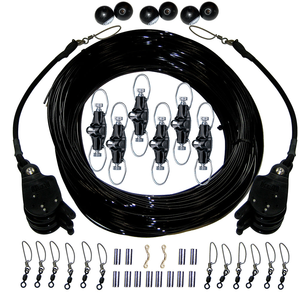 Rupp Triple Rigging Kit W/Lok-Ups & Nok-Outs - 520' Black Mono Cord [CA-0160-MO] | Outrigger Accessories by Rupp Marine 