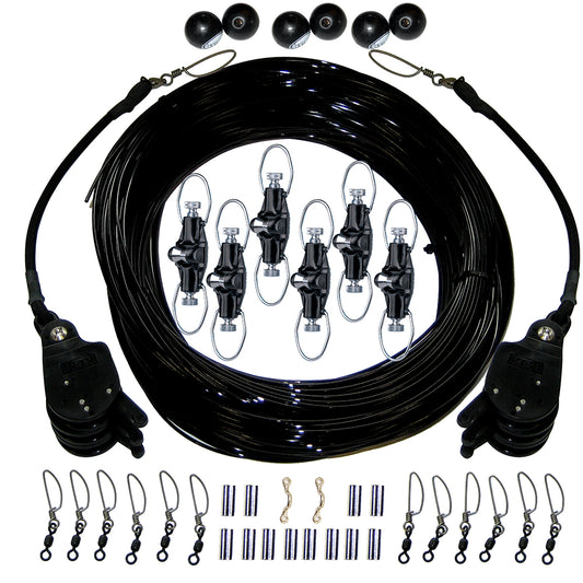 Rupp Triple Rigging Kit W/Lok-Ups & Nok-Outs - 520' Black Mono Cord [CA-0160-MO] | Outrigger Accessories by Rupp Marine 