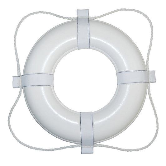 Taylor Made Foam Ring Buoy - 24" - White w/White Grab Line [361] | Personal Flotation Devices by Taylor Made 