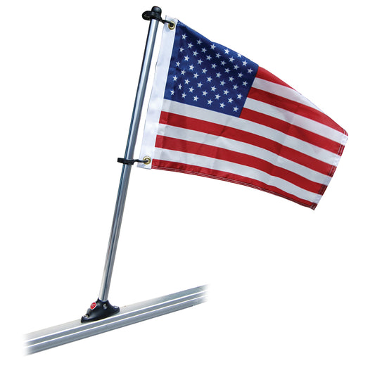 Taylor Made Pontoon 24" Flag Pole Mount & 12" x 18" US Flag [921] | Accessories by Taylor Made 