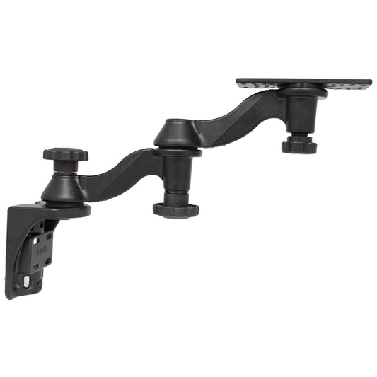 RAM Mount Vertical Double 6" Swing Arms w/6.25" X 2" Rectangle Base & Vertical Mounting Base