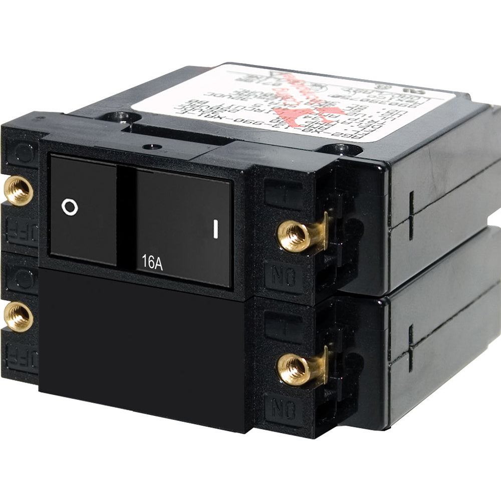 Blue Sea 7412 A-Series Flat Rocker Circuit Breaker - Double Pole - 16A [7412] | Circuit Breakers by Blue Sea Systems 